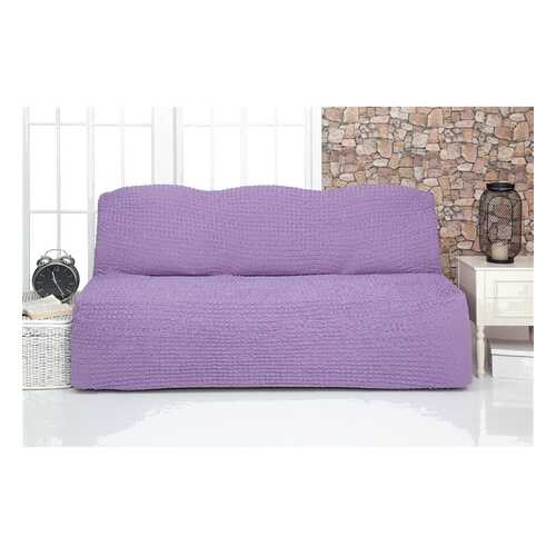 Чехол на трехместный диван без подлокотников и оборки Venera Sofa, цвет: сиреневый в Ангстрем