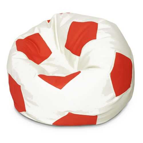 Кресло-мяч Папа Пуф Мяч, размер XL, экокожа, красно-белый в Ангстрем